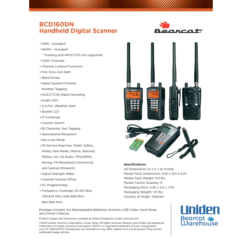 BCD160DN Base/Mobile Digital Scanner