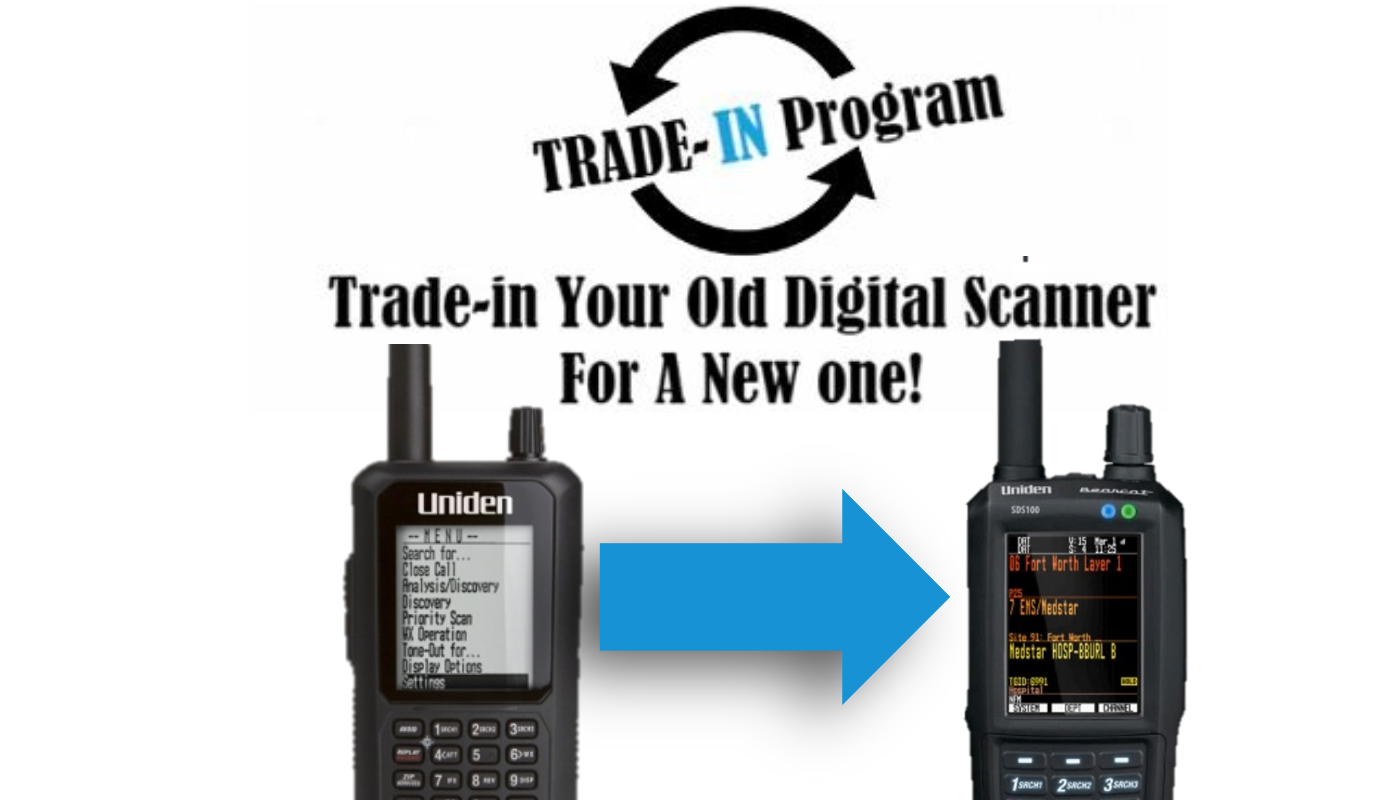 Uniden Police Scanner Trade-In, Sell Us Your Old Scanner For a New One, add Uniden Expert Programming to your new Beartcat Police Scanner.
