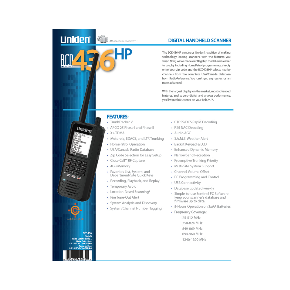 BCD436HP Handheld Digital Scanner