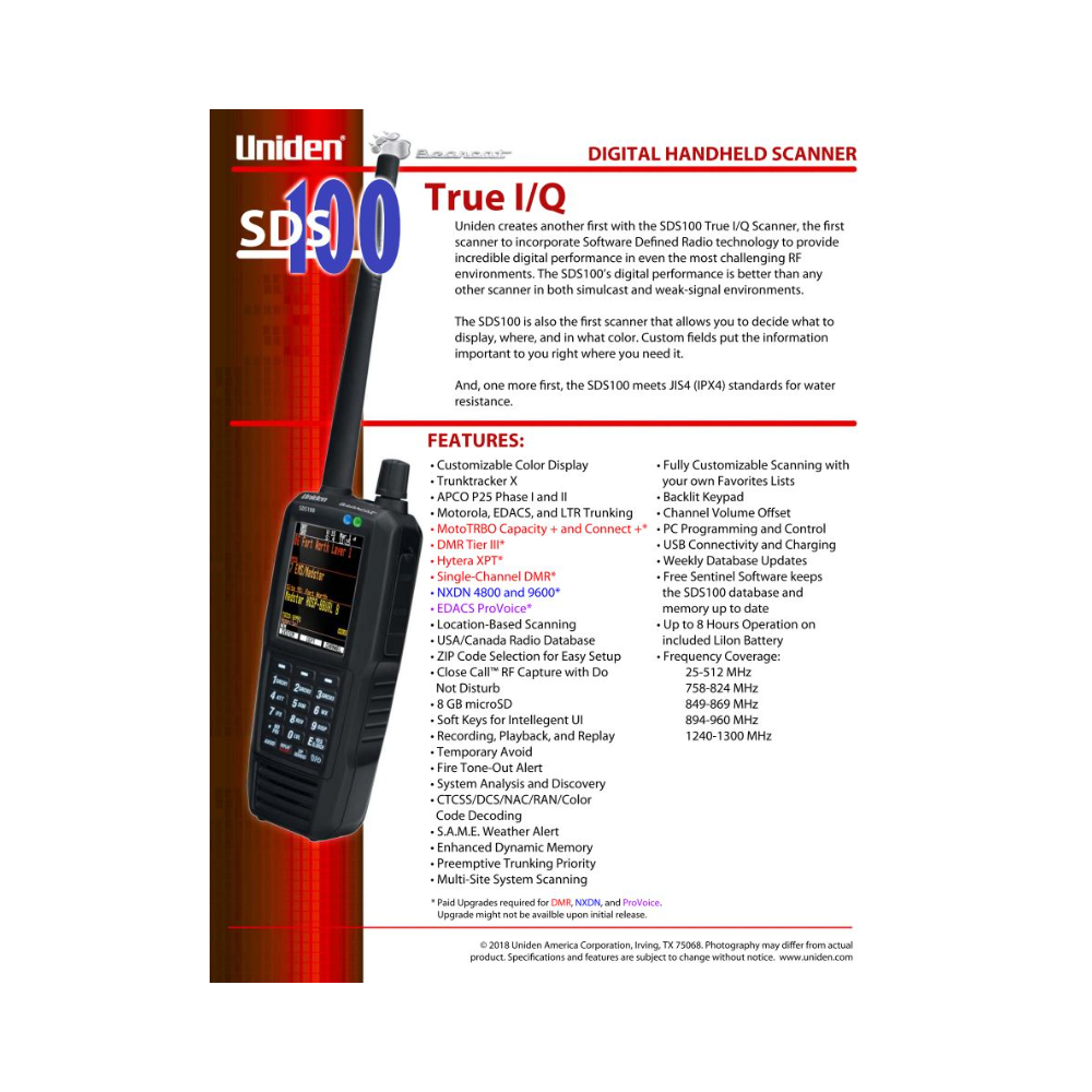 Uniden SDS100 Digital Police Scanner | Top-Rated Police Radio – Bearcat ...